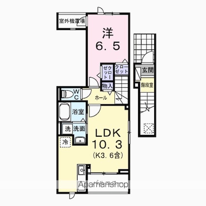 花水木[1LDK/43.9m2]の間取図