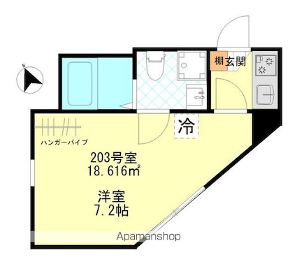 Ｇａｒｄｅｎｓ小金井[1K/18.61m2]の間取図