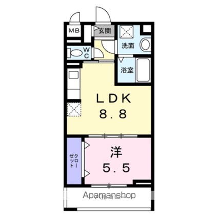 フォーリーフ　クローバー[1LDK/35.76m2]の間取図