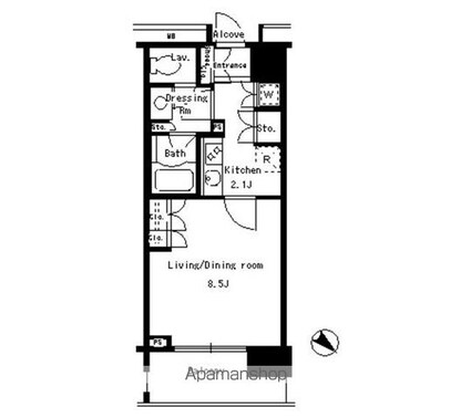 パークアクシス日本橋ステージ[1K/30.17m2]の間取図