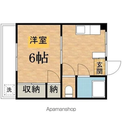 伊藤ビル[1DK/26.31m2]の間取図