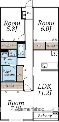 ザ・リバティⅡ[3LDK/75.77m2]の間取図