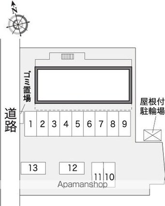 レオパレス蓬莱[1K/23.18m2]の配置図