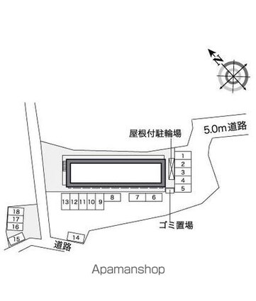 レオパレスＫＩＫＵＭＡ[1K/23.18m2]の配置図