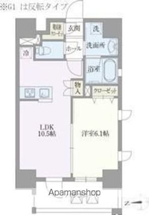 ライトテラス浅草[1LDK/40.82m2]の間取図