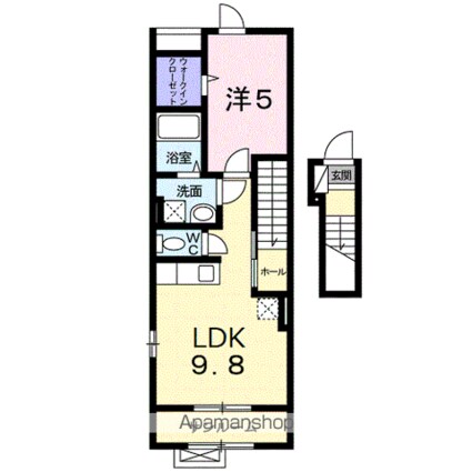 フォーシーズン[1LDK/42.04m2]の間取図