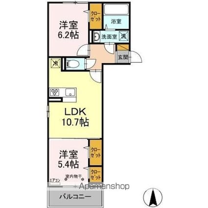 エスポワール[2LDK/52.94m2]の間取図