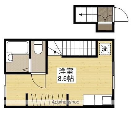 インテグレート西本浦[1R/21.74m2]の間取図