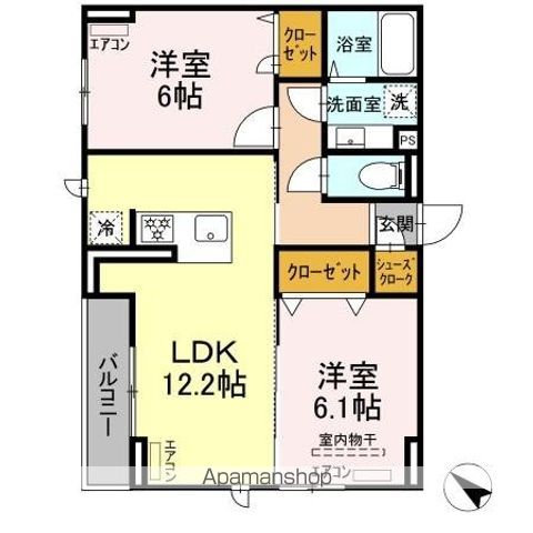 【ＤーＲＯＯＭ新宿ⅠーＢの間取り】