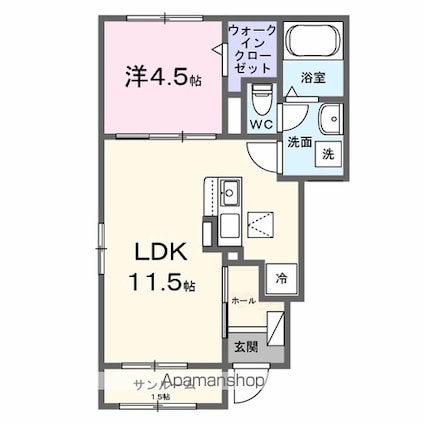 ハウス　レイワ７Ｎ[1LDK/40m2]の間取図