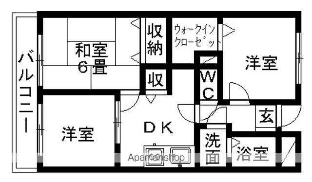 鹿嶋市大字平井のマンションの間取り