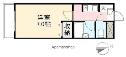ピュアハイツ西町[1K/21.75m2]の間取図