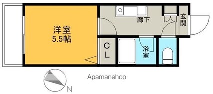 サウスシティ阿佐ヶ谷[1K/19.24m2]の間取図