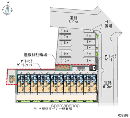 レオパレスＬｏｔｕｓｃｏｕｒｔ[1K/19.87m2]の配置図