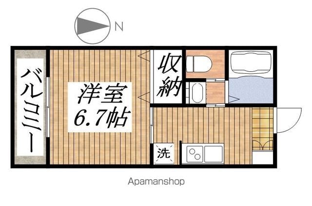 東京都日野市大坂上１丁目[1K/25.36m2]の間取図
