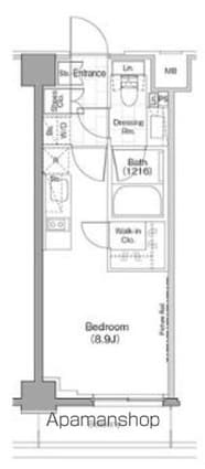 ザ・パークハビオ新宿[1R/25.12m2]の間取図