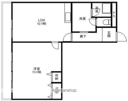 三角コーポ[2LDK/58m2]の間取図