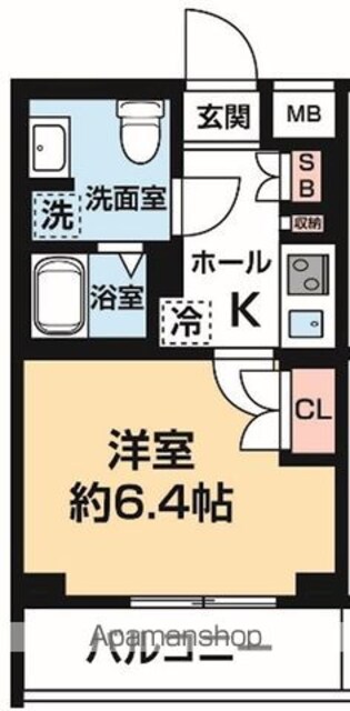 ＡＺＥＳＴお花茶屋Ⅵ[1K/23.2m2]の間取図