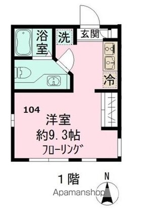 シエルＳ棟[1R/21.47m2]の間取図