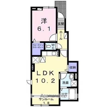 マルベリーハウス　Ｎ[1LDK/44.02m2]の間取図