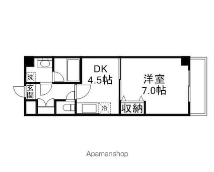 Ｕｌｔｒａ　Ｏｎｅ[1DK/29.25m2]の間取図
