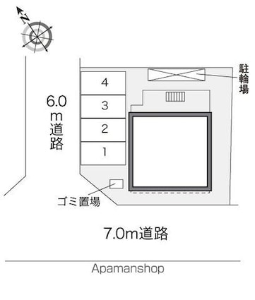レオパレス大和田[1K/22.35m2]の配置図
