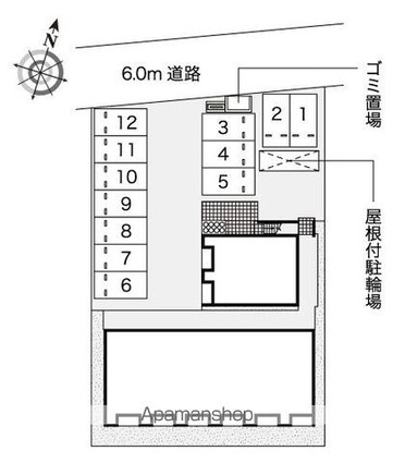 レオネクスト花水木[1K/25.89m2]の配置図