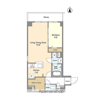 アルファコート下赤塚[1LDK/43.66m2]の間取図
