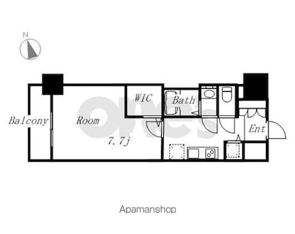 プレサンスジェネ葵[1K/26.22m2]の間取図