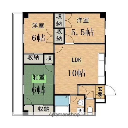 スカイパレス西平山[3LDK/63m2]の間取図