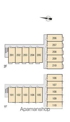 レオパレス秋桜[1K/23.18m2]の配置図