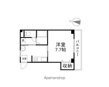 コーポサンⅢ[1K/25.54m2]の間取図