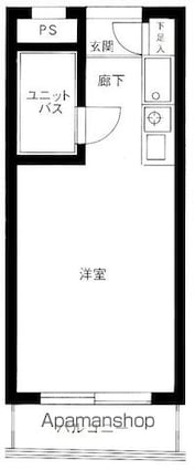 メインステージ目黒[1R/17.01m2]の間取図