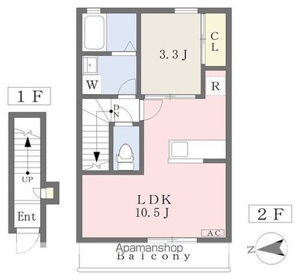 ＭＡＴＳＵＭＯＭＥＮＴ　ＨＯＵＳＥ[1LDK/32.05m2]の間取図