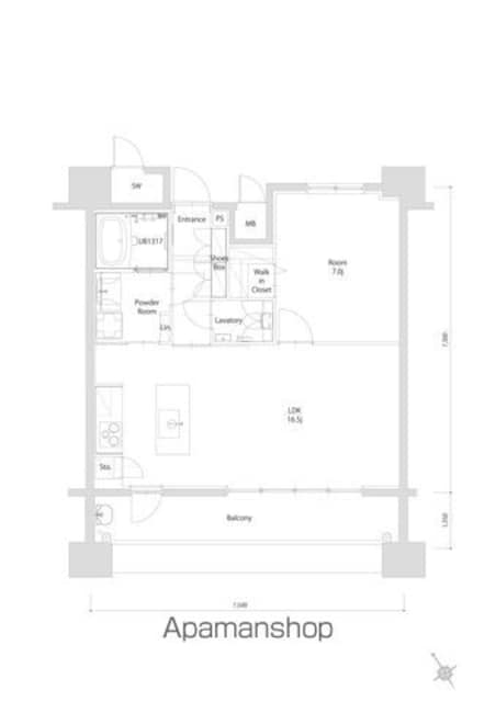 エンクレスト博多ＥＸＣＥＥＤ[1LDK/52.05m2]の間取図