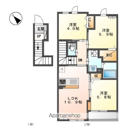 エルモ[3LDK/65.25m2]の間取図