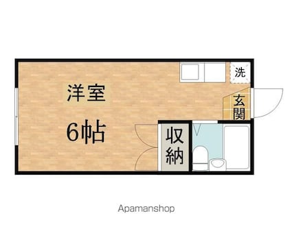 ハタノコーポ落川[1R/17.6m2]の間取図