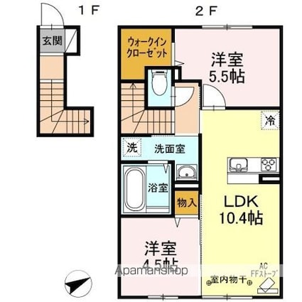 ミキＫハウス[2LDK/54.6m2]の間取図