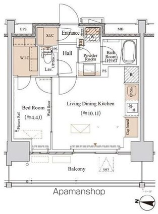 ブランシエスタ木場[1LDK/36.63m2]の間取図