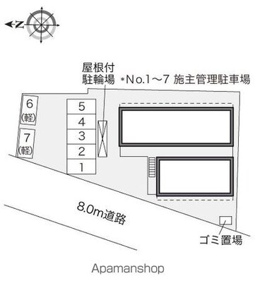 レオパレス峰[1K/20.28m2]の配置図