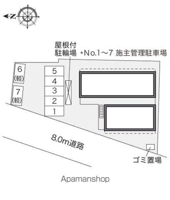 レオパレス峰[1K/20.28m2]の配置図