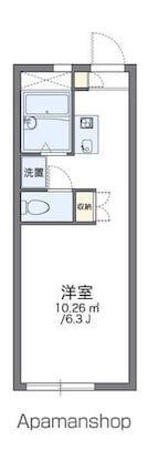 レオパレス新町Ａ[1K/19.87m2]の間取図