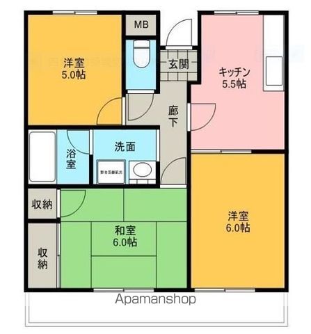 ベルメゾン上松の間取り写真