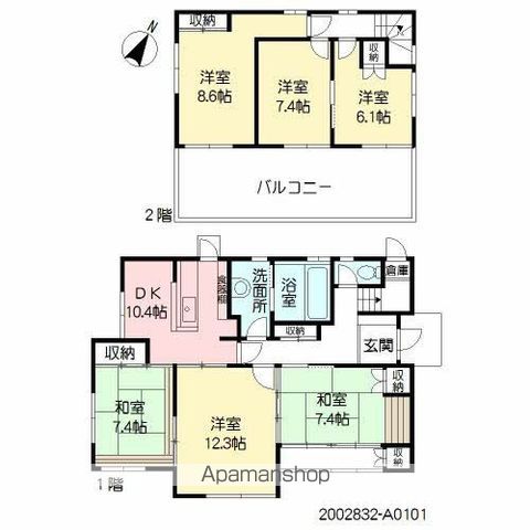 水谷２丁目貸家の間取り