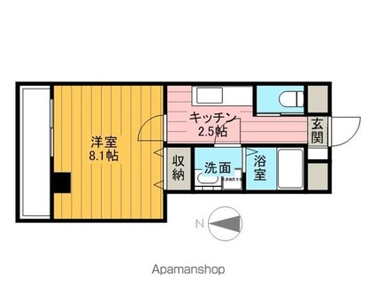 エーデルワイス本所[1K/26.66m2]の間取図