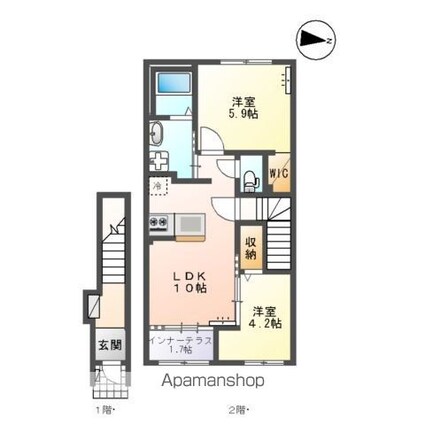Ｌｅ　Ｌｉｅｎ（ル　リアン）[2LDK/53.8m2]の間取図