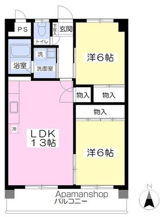 サンシャイン緑町[2LDK/60.45m2]の間取図