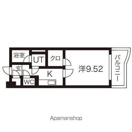 シェーンブルク[1K/33.25m2]の間取図
