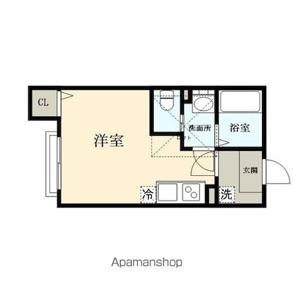 Ｌａ・ｖｉｅ柏木[1R/22.12m2]の間取図