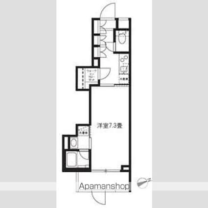 アンベリール墨田Ⅱ[1K/25.88m2]の間取図